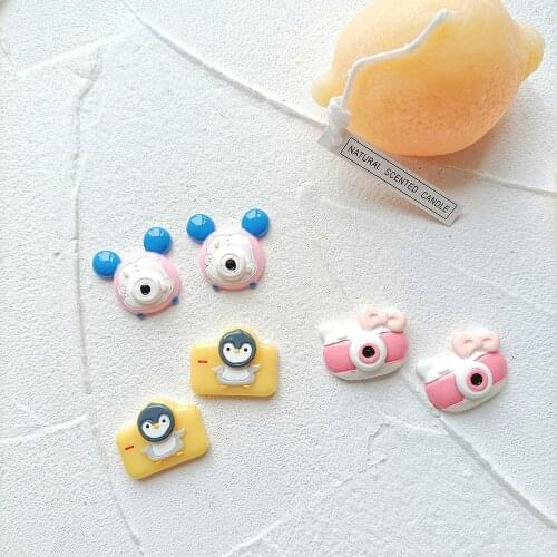 Cartoon Mouse Earrings Stud Wholesale Cute Cat Camera Resin Fashion Jewelry For Women Kawaii 3D Animation Accessories