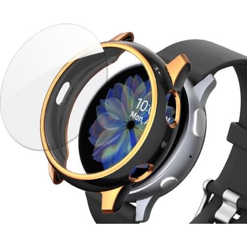Watch Cover Case for Samsung Galaxy Watch for Active 2 40mm 44mm Chrome Plate tempered Film Protective Watch Case Cover