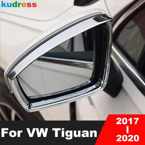 For VW For Volkswagen Tiguan MK2 2017 2018 2019 Chrome Rearview Mirror Cover Rear View Mirror Trim Rain Visor Accessories