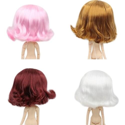 Blyth doll icy doll wig only rbl scalp and dome, short wavy hair toy scalp for DIY custom doll
