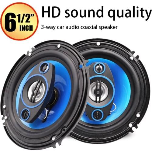Car 3-way Coaxial Speaker 80W 6.5 Inch Speaker Modified Treble and Bass Speakers Midrange Lossless Subwoofer Speaker DC12V