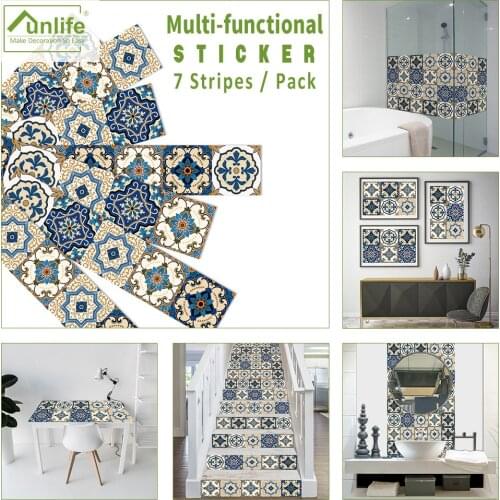 Funlife Vintage Morocco Style Wall Stickers Self Adhesive Vinyl Floor Sticker Furniture Film Wallpaper Home Decor Living Room