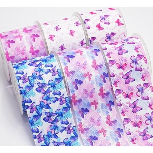 10 Yards Flower Printed Grosgrain Ribbon For Hair Bows DIY Crafts Handmade Accessories 53561
