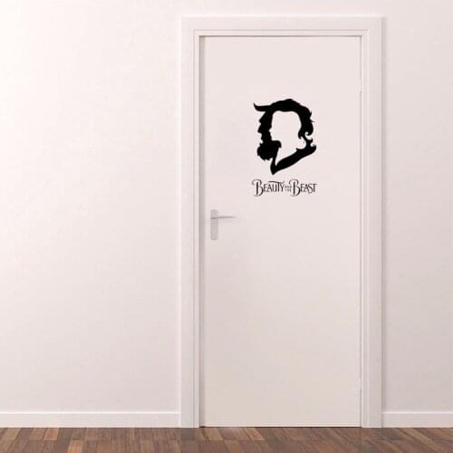 BEAUTY AND THE BEAST Vinyl Door Sticker Creative Waterproof Wall Stickers Home Decor Living Room A2325