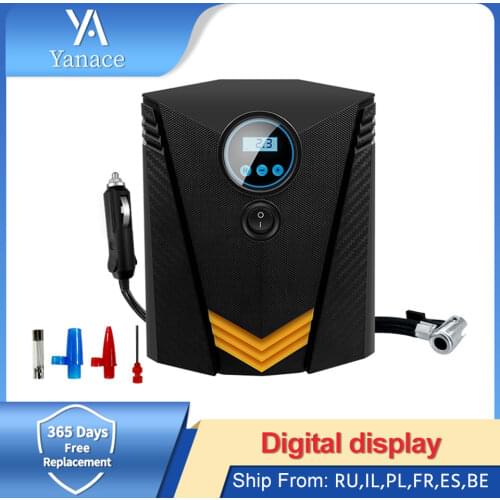 E-ACE M05 Car Tire Inflator Digital Air Compressor Pump with LED Light DC 12V Auto Air Pump for Car Motorcycle