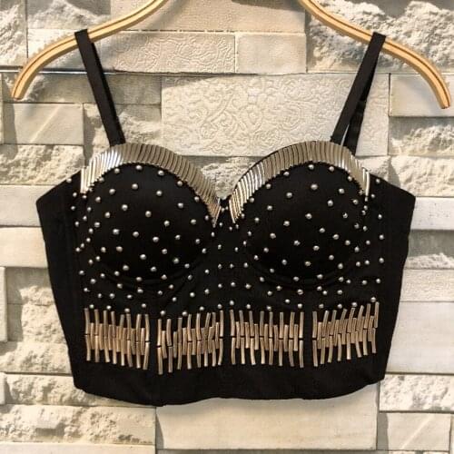 Fashion New Crop Top Women Camis Halter Top Women Camisole 2020 New Summer Sexy Beading Patchwork Sleeveless Slim Low Chest Top