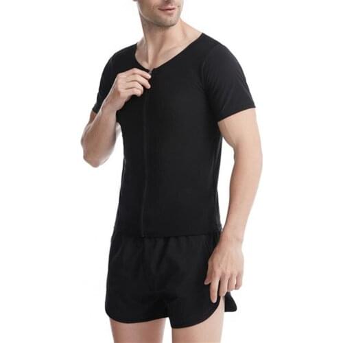 Men Shapewear Elastic Sweat-wicking Polyester Slimming Athletic Shirt for Sport