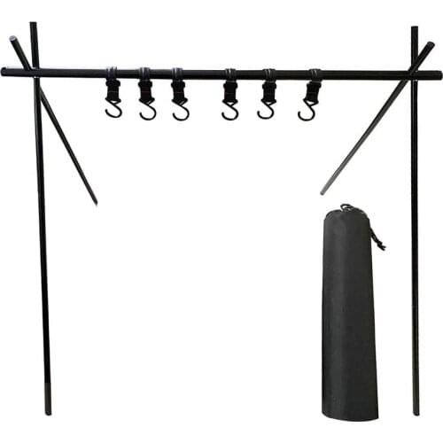 Outdoor Hanging Rack Camping Triangle Storage Rack Light Stand Multifunction Clothes Drying Tripod for Outdoor Cooking Camping