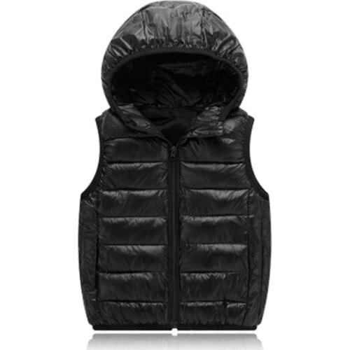 New Autumn Winter Children Vest Hooded Boy Sleeveless Jacket 2-12 Years Kid Teenage Girls Outwear Toddler Baby Waistcoat