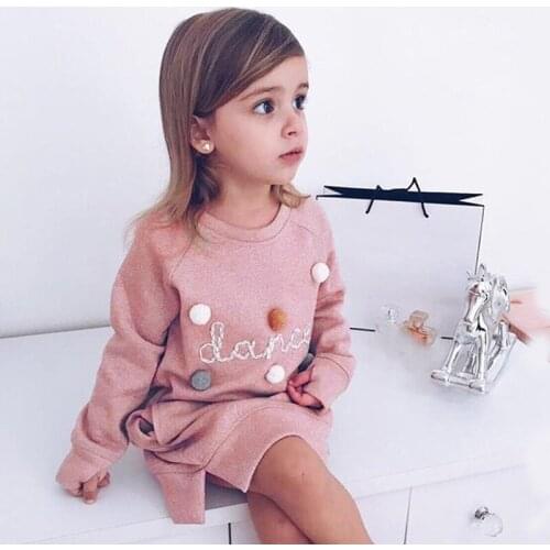 Girl Casual Dresses Kids Cartoon Letter Embroidery Sweatshirt Spring Autumn Children Long Sleeve Mesh Princess Vestidos