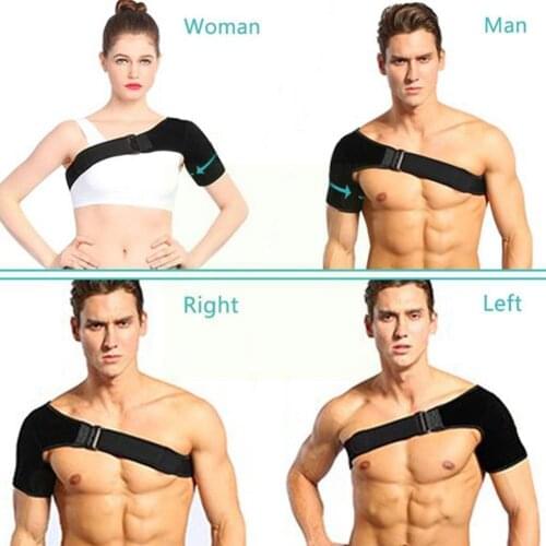 Adjustable Back Shoulder Support Bandage Protector Brace Single Stability Reinforced Shoulder Strap Sleeve Compression Shou X5E7