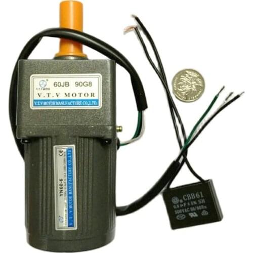 Chinese VTV YN60-6 6W 110V AC Speed Reducer Reversible Motor With Gearbox 60JB90G8