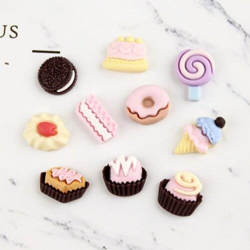 Resin Cabochon 50pcs scrapbooking DIy Jewelry Findings Ornament Accessories Girl Hair Food Donut Ice Cream Cake Decor Clay bead