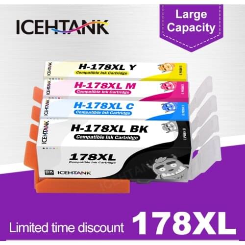 ICEHTANK Remanufactured Ink Cartridge Replacement For HP 178 178XL For HP178 Photosmart 5510 5515 6510 7510 B109a 3070a Printer