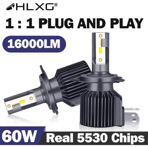 HLXG H11 LED fog lamp H8 H9 9005 9006 HB3 HB4 lampada 16000LM auto bulbs wireless h7 led H4 luces headlight 12V 6000K car Lights