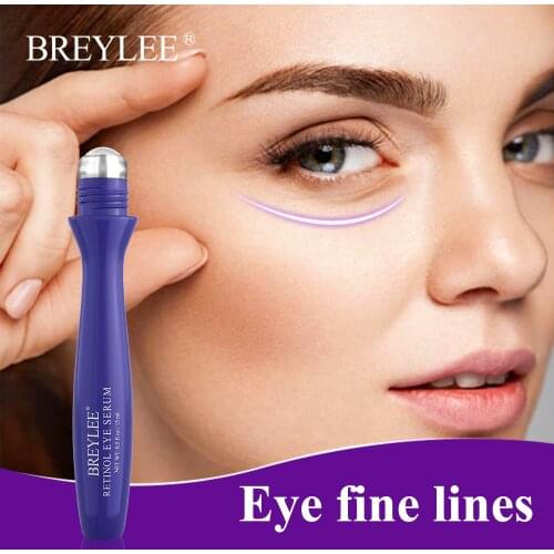 BREYLEE Retinol Eye Serum Eye Roller Lifting Firming Reduces Fine Lines Eye Bags Remove Wrinkles Moisturizing Eye Care 15ml