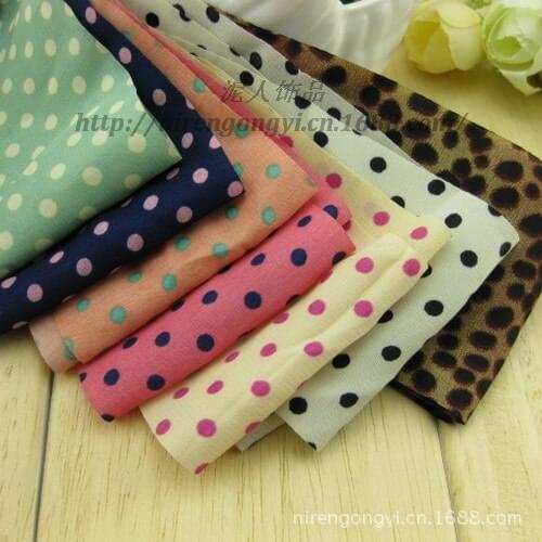 High Quality 6*70cm Double Face Dots Korean velvet DIY Hair bowknot accessories material Satin Riband 10pcs/Lot