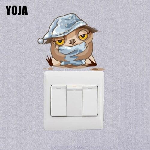 YOJA Coolest Owl Sleep Colored Switch Sticker Living Room Bedroom Wall Personalized Decor 10SS0031