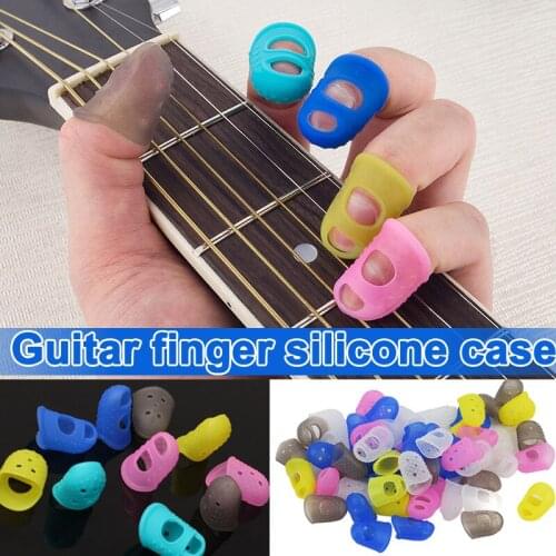 Newly 5 Sizes Guitar Fingertip Protectors Silicone Finger Guards for Ukulele Electric Guitar Small Middle Large