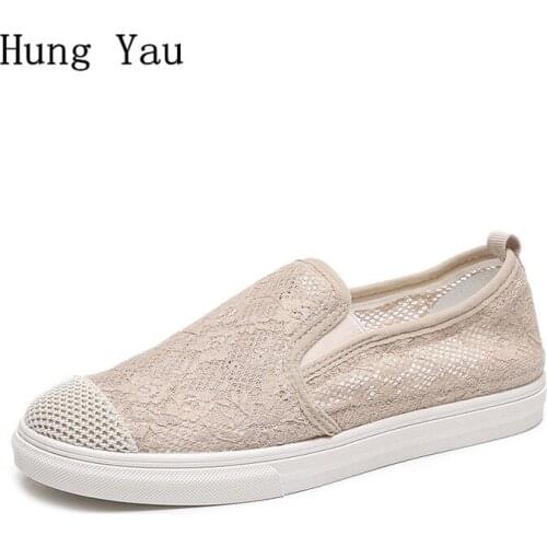 Women Shoes Flats Fashion Casual Summer Breathable Shoes Woman Shallow Beautiful Lace Breathable Good Quality Walking Loafers