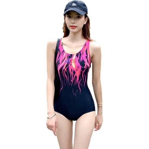 High Quality Women One-piece Sports Swimsuit Competition Type Female Triangle Swimsuit Digital Printing for Swimming training
