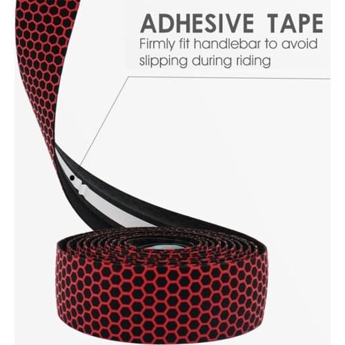 1 Pair 3x2150MM Bicycle Handlebar Tape Silica Breathable Anti-slippery Sweat-absorbent Honeycomb Road Bike Handlebars Tie