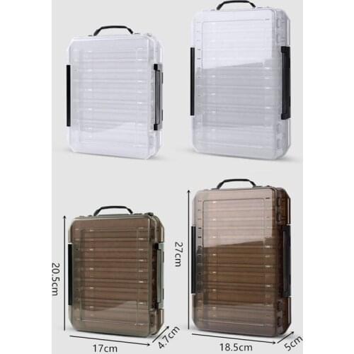 1 PCS Portable Fishing Lure Box 2 Side Rubber Handle Tackle Box Container Organizer Storage Case Fishing Accessories