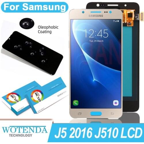 100% Original Amoled 5.2'' Display for Samsung Galaxy J5 2016 J510 J510F Full LCD Touch Screen Digitizer Assembly Repair Parts