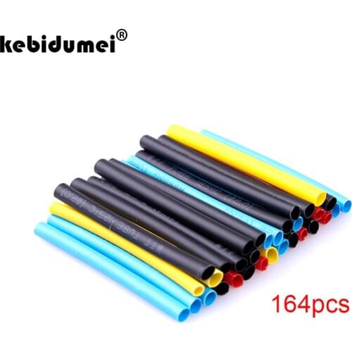 127/164 Pcs Heat Shrink Sleeving Tube Assortment Kit Electrical Connection Electrical Wire Wrap Cable Waterproof Shrinkage Tube