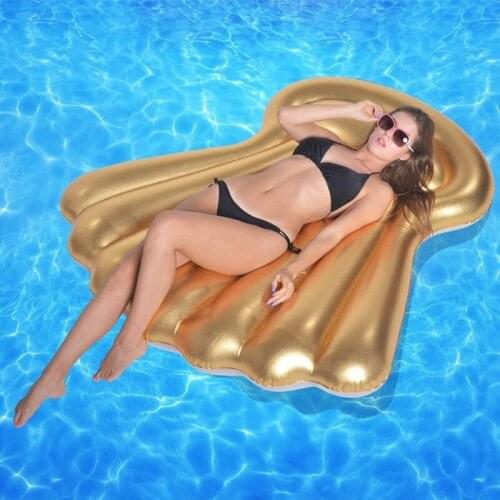 160*160cm New Design Giant Inflatable Shell Float Cushion Bed 2019 Summer Water Toy Pool Air Mattresses Summer Water Air Bed