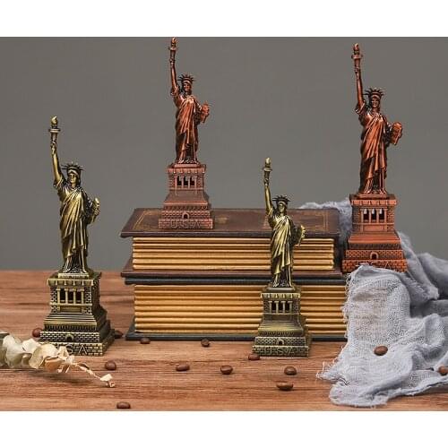 2 Colors Creative Metal Statue of Liberty Model Decoration Home Decor Miniature Figurines Gift Sculpture Modern Art Craft
