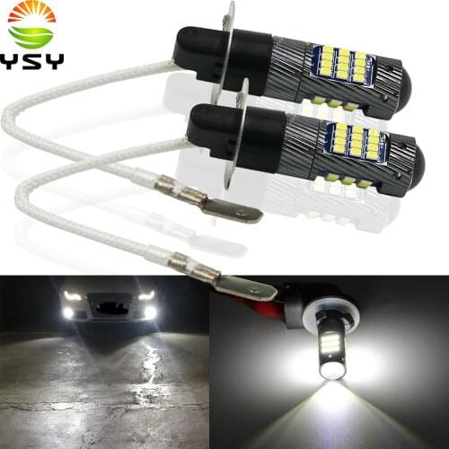 YSY 2X Super Bright H1 H3 Front Rear Fog Lights Bulbs 4W 42SMD 2016 LED White Head Lamp DC12V Canbus No Error Auto Driving Bulbs