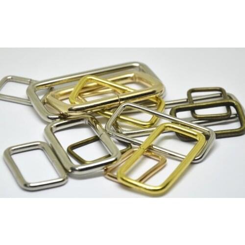 20pcs Metal Wire Formed Rectangle Buckle Nonwelded DIY Ring Loop Ribbon Slider Belt buckle Hook Package Accessories