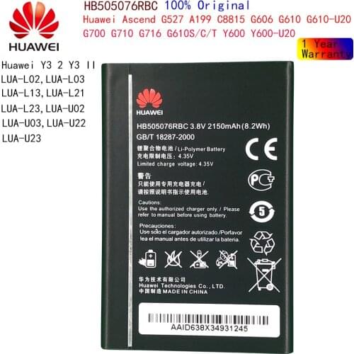 3.8V 2150mAh HB505076RBC For Huawei Y3 2 Y3 II / LUA-L02,LUA-L03,LUA-L13,LUA-L21,LUA-L23,LUA-U02,LUA-U03,LUA-U22,LUA-U23 Battery