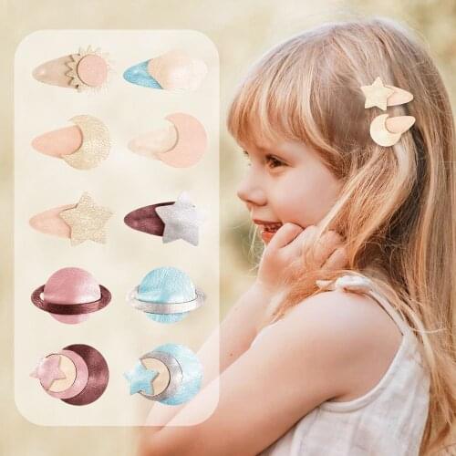 30pc/lot Baby Girls Cartoon Hairpin For Children Girls Starry Sky Hair Clip Kids Star Moon Barrette Hair Accessories