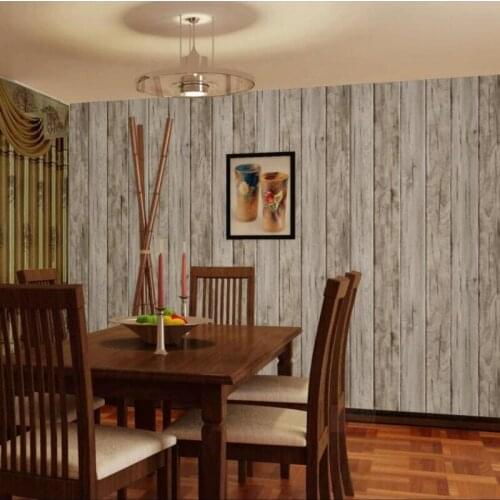 Beibehang imitate plank wood floor do old striped 3D wallpaper background wallpaper restaurant bar TV sitting room wall paper