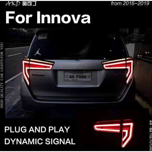 AKD Car Styling for Toyota Innova Tail Light 2016-2019 Innova Tail Lamp LED DRL Dynamic Signal Brake Reverse auto Accessories