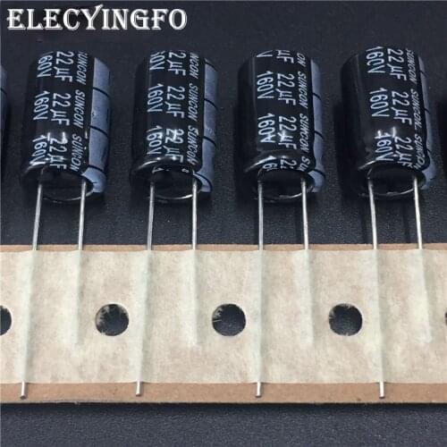 20pcs/Lot 22uF 160V22UF SUNCON(SANYO) FAZ series 10x16mm 160V22uF Low Impedance Aluminum Electrolytic Capacitor