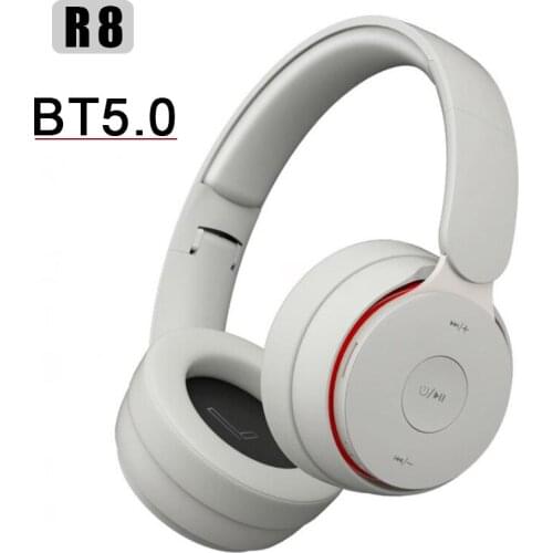 R8 Wireless Headset Stereo Noise Cancelling Bluetooth-compatible Headphones Foldable Handsfree Mic Sports Subwoofer Earphone