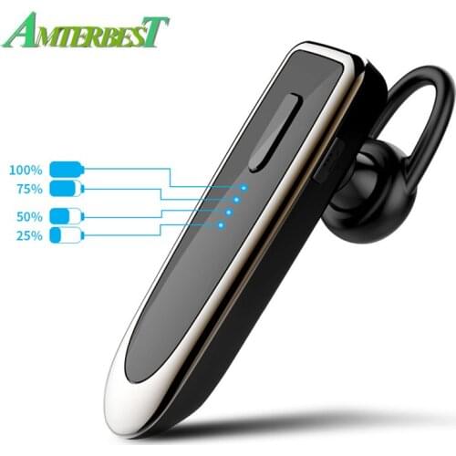 AMTERBEST K23 Bluetooth Headset Long Standby Time Earbud Earphones Music Wireless Headphone for IPhone Android Smartphones