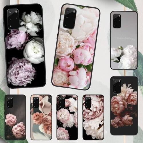 Peonies beautiful flower art pattern Phone Cases For Samsung galaxy S 9 10 20 A 10 21 30 31 40 50 51 71 s note 20 j 4 2018 plus