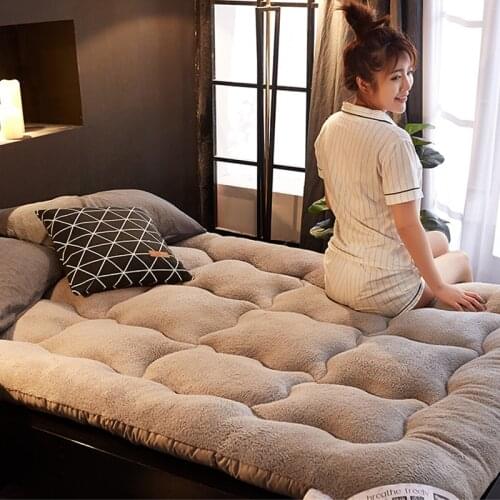 Home comfortable Soft Foldable Tatami Mattress winter single double Thick warm Lamb cashmere Mattress twin queen king size