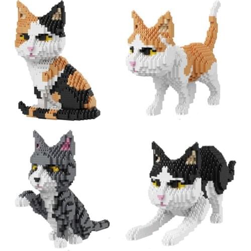 Half price experience Balody Cute Cartoon Cat Building Blocks Diamond bricks black cat Model educational toys kids Girl gifts