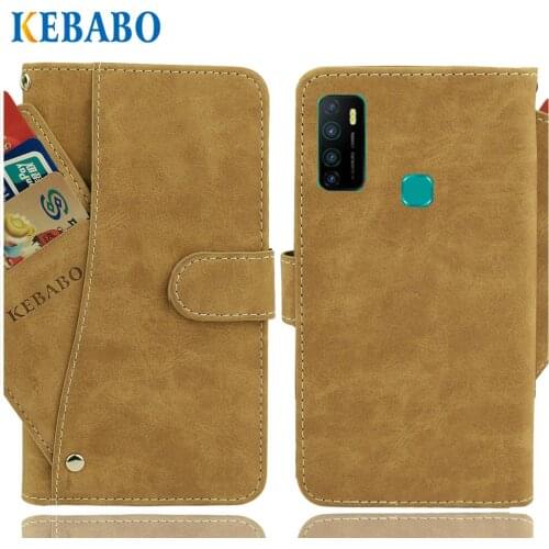 Leather Wallet Infinix Hot 9 Play Case 6.82" Flip Fashion Luxury Front Card Slots Cases Cover Business Magnetic Phone Bags