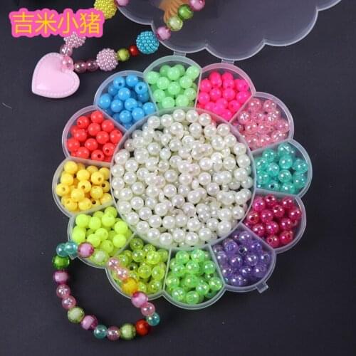 400pcs DIY Round Beads Toys For Children Handmade Diy Bracelet Necklace Colorful Acrylic Bead Kids Girl Gift 2019 Free Shipping