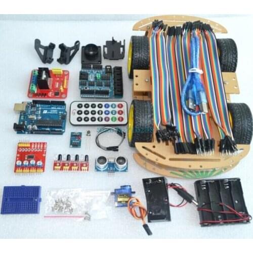 Multi-Functional 4WD Robot Car Kits Sensor Board Ultrasonic Module Robot Car Assembly Kit