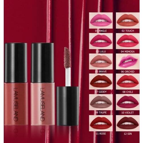 12 Color Non Sticky Mini Lipstick Liquid Gloss Halal Everlasting Long Lasting Sexy Liquid Lipstick Matte Star Nude Waterproof