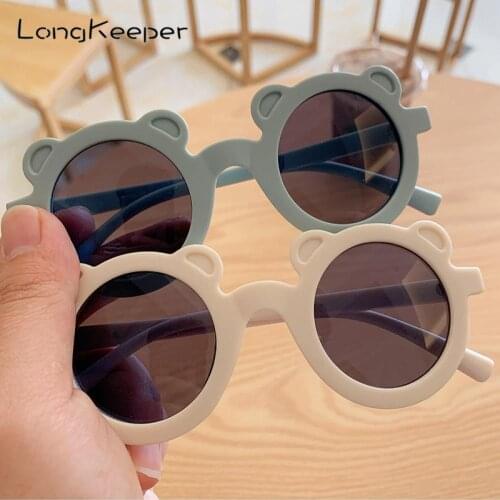 New Cartoon Round Kids Sunglasses Bear Shape Frame Children Sun Glasses Girls Boys Street Beat Eyewear Cute Baby Shades UV400