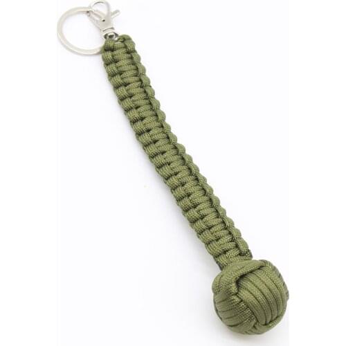 Outdoor Self Defense Key Chain Security Protection Black Monkey Fist Steel Ball Designed for women and kids Self Defense Lanyard