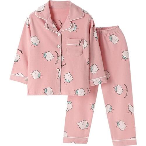 Boys and Girls Pajamas Set Spring and Autumn New Children Fashion Two-Piece Printing Long Sleeve Baby Childrens Home Service